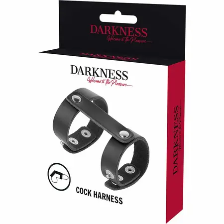Darkness Podesivi Dvostruki Intimni Prsten od Sintetičke Kože Crni