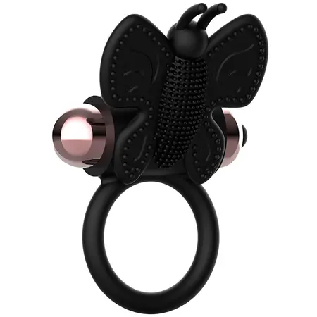 Coquette Chic Desire Crni/Zlatni Leptir Prsten sa Vibrirajućim Sistemom 82mm