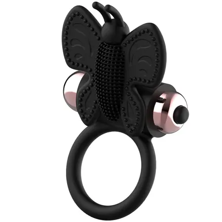 Coquette Chic Desire Crni/Zlatni Leptir Prsten sa Vibrirajućim Sistemom 82mm
