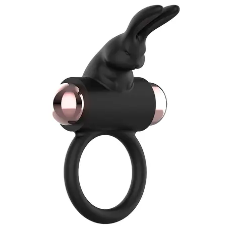 Coquette Chic Desire Prsten sa Vibracijom Crni/Zlatni - IPX6 Silikon, 82x41mm