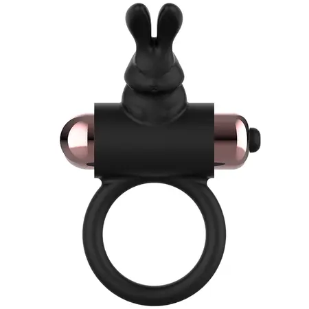 Coquette Chic Desire Prsten sa Vibracijom Crni/Zlatni - IPX6 Silikon, 82x41mm