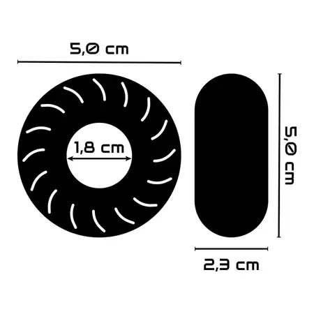 Powering PR08 Flexible Performance Ring Black 5cm Hypoallergenic TPE