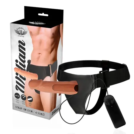 Harness Attraction Willian Šuplji Intimni Sistem sa Vibrirajućim Modulom 17cm Bež