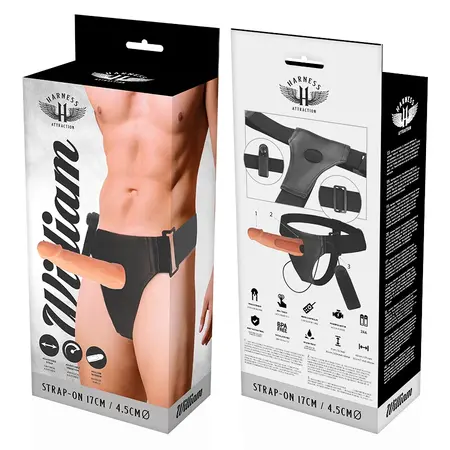 Harness Attraction Willian Šuplji Intimni Sistem sa Vibrirajućim Modulom 17cm Bež