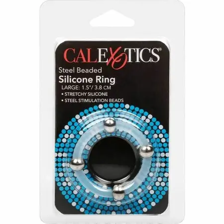 CalExotics Silikonski Sistemski Prsten sa Čeličnim Kuglicama L 3.75cm Crni
