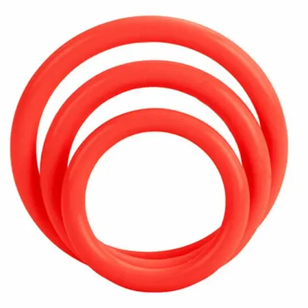 CalExotics Tri-Rings Set Crveni - Silikonski anatomski prstenovi, 3 veličine