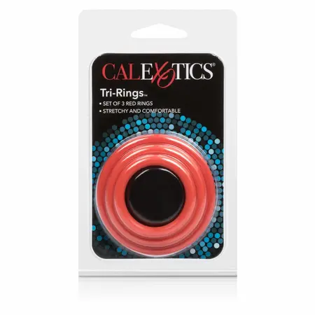 CalExotics Tri-Rings Set Crveni - Silikonski anatomski prstenovi, 3 veličine