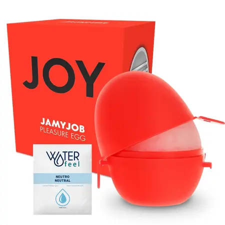 Jamyjob Red Egg Intimate Machine with Silk Texture & Lubricant, Discreet Case