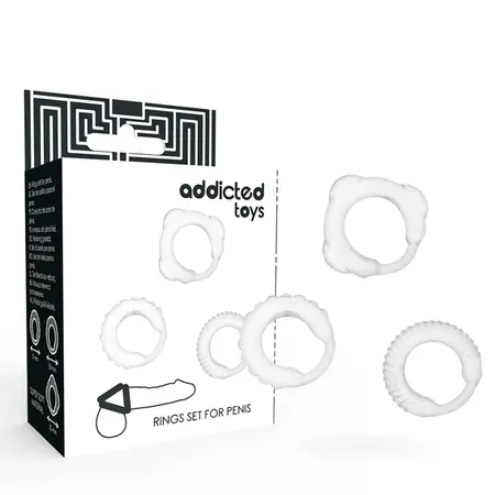 ADDICTED TOYS C-Prsten Set Prozirni - Fleksibilni Silikonski Prstenovi za Podršku, 3 Veličine
