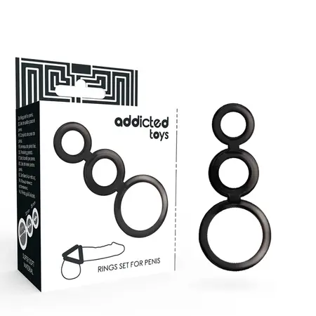 Addicted Toys Set Prstenova Dimljeni - 3-Delni Anatomski Silikonski Sistem
