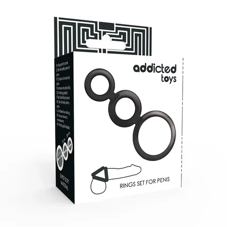 Addicted Toys Set Prstenova Dimljeni - 3-Delni Anatomski Silikonski Sistem