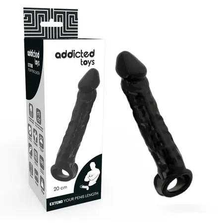Addicted Toys Produžetak Crni 20cm - Anatomski sistem za poboljšanje