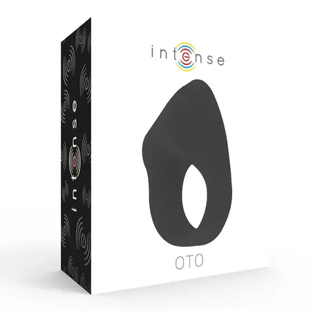 INTENSE OTO Crni Silikonski Punivi Stimulacioni Prsten, 20 Režima, Vodootporan