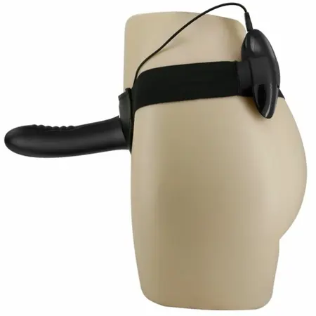 Pretty Love Myron Adjustable Hollow Vibrating Harness Silicone Black