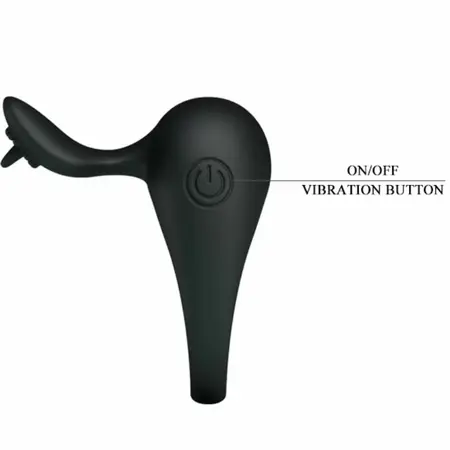 Pretty Love Vibrating Silicone Ring Flexible Design Black