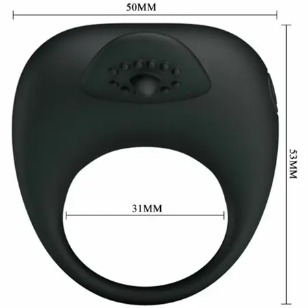 Pretty Love Vibrating Silicone Ring Flexible Design Black