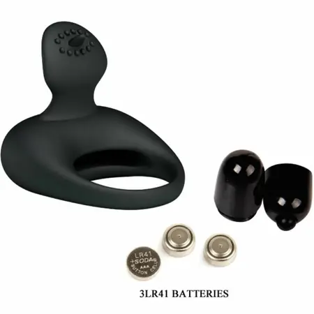 Pretty Love Vibrating Silicone Ring Flexible Design Black
