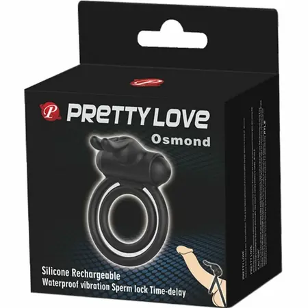 Pretty Love Osmond Silikonski Vibrirajući Potporni Prsten, Vodootporan, Crni