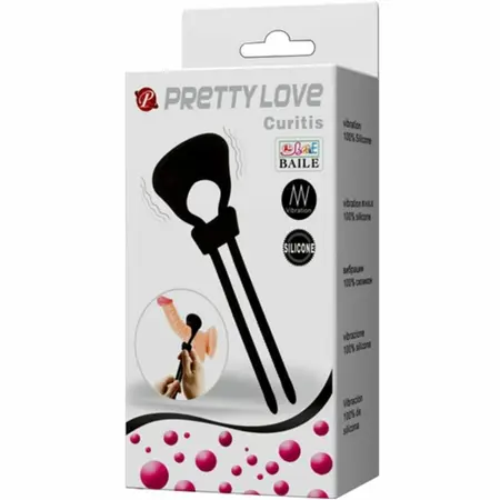 Pretty Love Curitis Silikonski Vibrirajući Prsten Podesivi Dizajn Crni