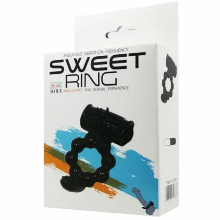 Baile Sweet Ring Dvostruka Stimulacija Silikonski Intimni Prsten Crni