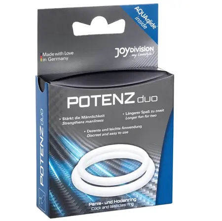 JOYDIVISION POTENZduo Intimni Silikonski Prstenovi Veličina M Bela