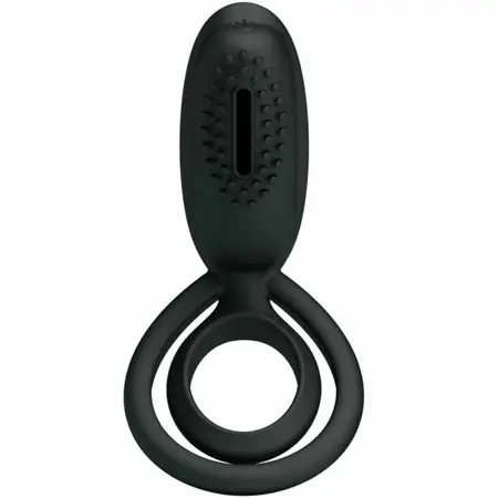 Pretty Love Esther Intimate Silicone Ring with Vibrating Feature Black