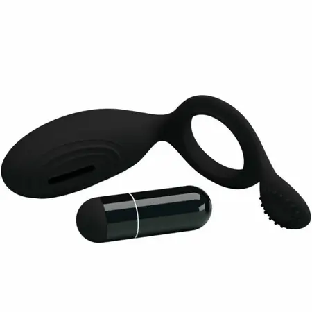 Pretty Love Ethel Black Silicone Vibrating Intimate Ring