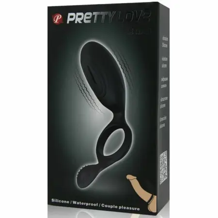 Pretty Love Ethel Black Silicone Vibrating Intimate Ring