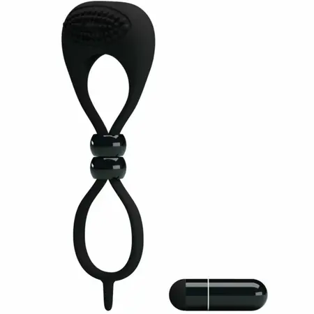 Pretty Love Double Silicone Ring Black - Dual Support System with Vibration