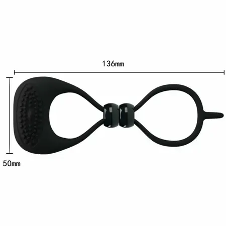 Pretty Love Double Silicone Ring Black - Dual Support System with Vibration