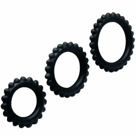 Baile Titan Set 3 Silikonska Potporna Prstena Crna 28/24/19 mm