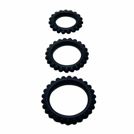 Baile Titan Set 3 Silikonska Potporna Prstena Crna 28/24/19 mm