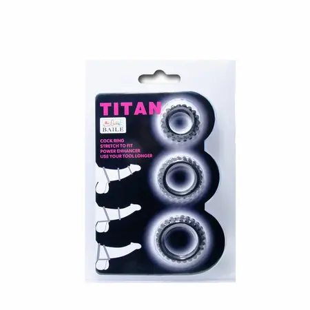 Baile Titan Set 3 Silikonska Potporna Prstena Crna 28/24/19 mm