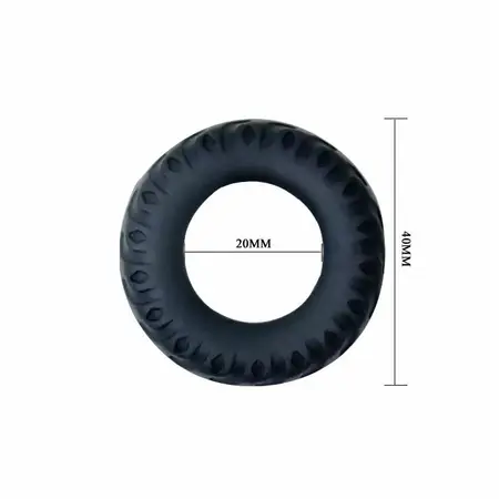 Baile Titan Silicone Ring Black-Green 2cm Adjustable Comfort Fit