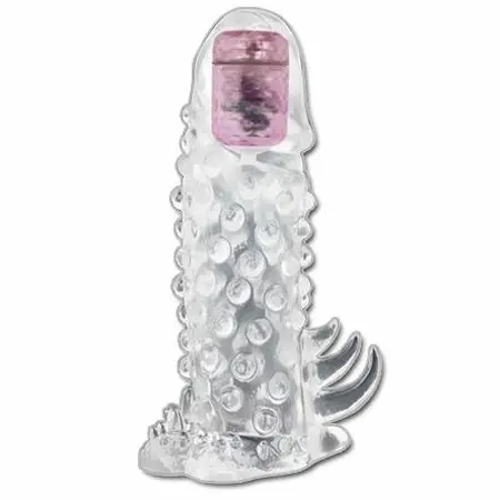 Baile Brave III Extension Sleeve with Vibrating Tip, 18cm, Transparent