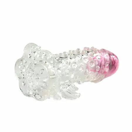 Baile Brave III Extension Sleeve with Vibrating Tip, 18cm, Transparent