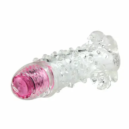 Baile Brave III Extension Sleeve with Vibrating Tip, 18cm, Transparent