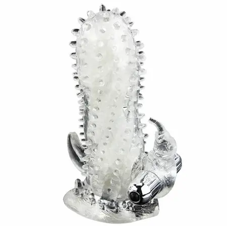 Baile Brave Man Rabbit Extension Sleeve with Vibrating Stimulator 18cm