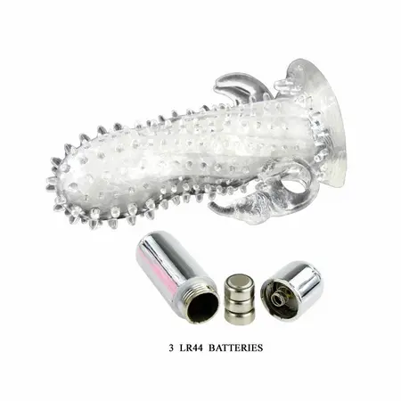 Baile Brave Man Rabbit Extension Sleeve with Vibrating Stimulator 18cm