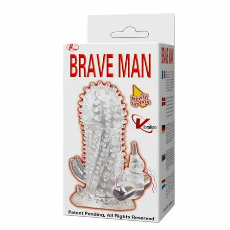 Baile Brave Man Rabbit Extension Sleeve with Vibrating Stimulator 18cm