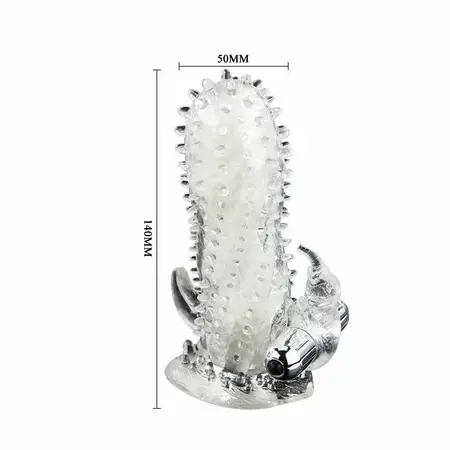 Baile Brave Man Rabbit Extension Sleeve with Vibrating Stimulator 18cm