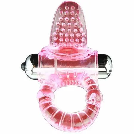Baile Sweet Abs Pink Vibrating Intimate Ring 10 Modes Flexible 4.6cm