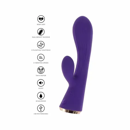 ToyJoy Ivy Iris Rechargeable Dual-Engine Violet Vibrator 17.5cm