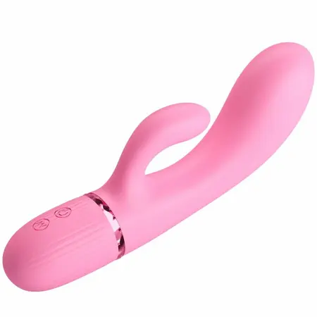 Pretty Love BW-500059 Silikonski Dual Stimulacioni Vibrator Roze USB 10 Režima