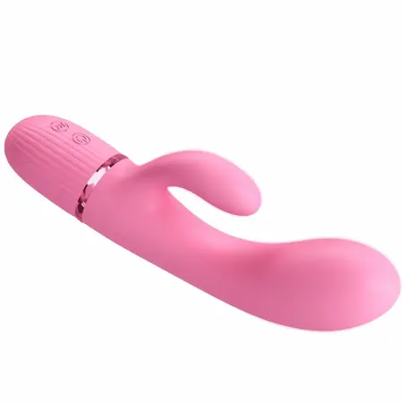 Pretty Love BW-500059 Silikonski Dual Stimulacioni Vibrator Roze USB 10 Režima