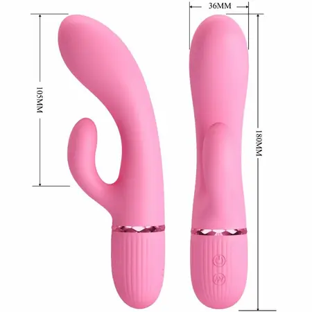 Pretty Love BW-500059 Silikonski Dual Stimulacioni Vibrator Roze USB 10 Režima