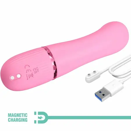 Pretty Love BW-500059 Silikonski Dual Stimulacioni Vibrator Roze USB 10 Režima