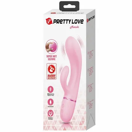 Pretty Love BW-500059 Silikonski Dual Stimulacioni Vibrator Roze USB 10 Režima