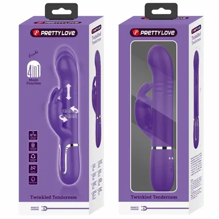 Pretty Love Coale Multi-Function Rabbit Intimate Device 4-in-1 Purple