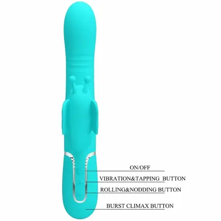 Pretty Love Butterfly Aqua Green 4-u-1 Multi-Funkcionalni Intimni Uređaj